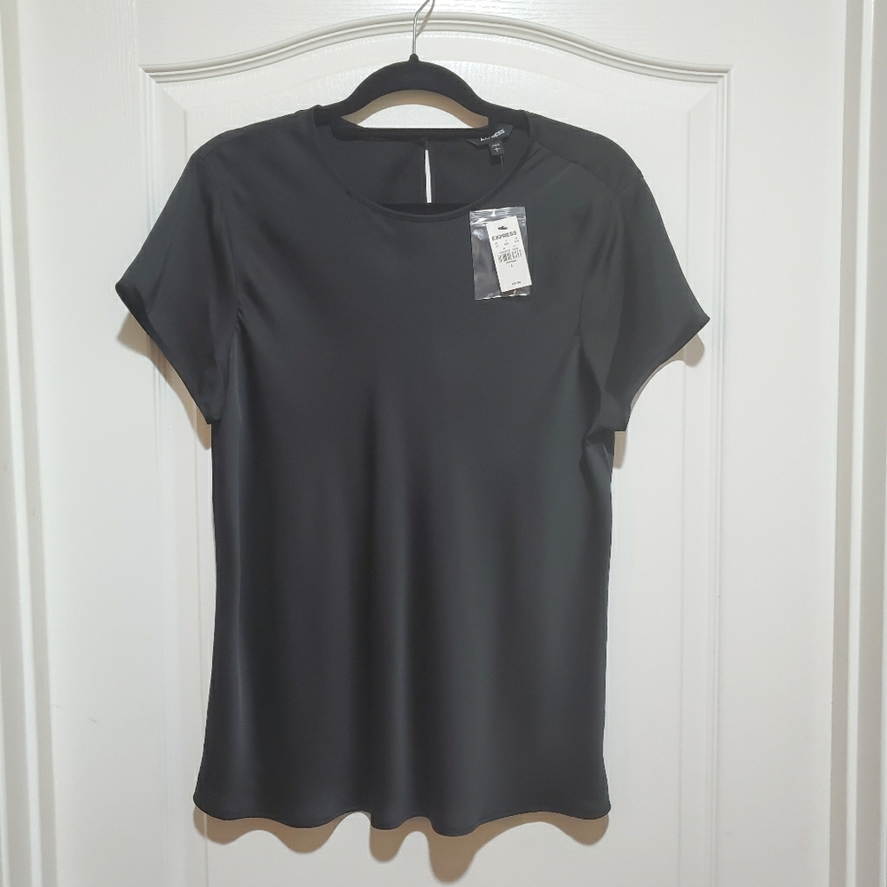 Express Silky Crew Neck Blouse
